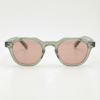 FL41 Rose Tinted Lens Glasses - Transparent Green Geometric TR90 Frame