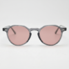 FL41 Rose Tinted Lens Glasses - Grey Geometric TR90 Frame
