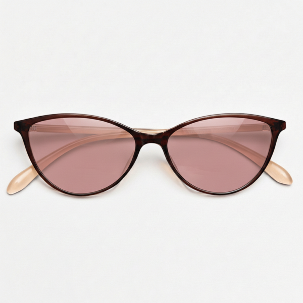 FL41 Rose Tinted Lens Glasses - Red Cat-eye TR90 Frame