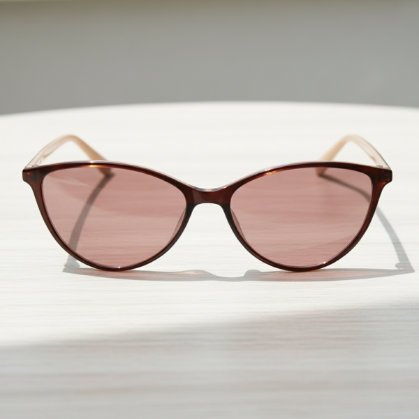 FL41 Rose Tinted Lens Glasses - Red Cat-eye TR90 Frame