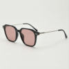 FL41 Rose Tinted Lens Glasses - Black Rectangle TR90 Frame