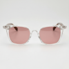 FL41 Rose Tinted Lens Glasses - Clear Rectangle TR90 Frame