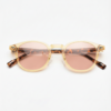 FL41 Rose Tinted Lens Glasses - Yellow Round TR90 Frame