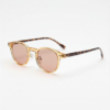 FL41 Rose Tinted Lens Glasses - Yellow Round TR90 Frame