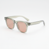 FL41 Rose Tinted Lens Glasses - Green Rectangle TR90 Frame