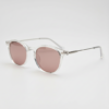 FL41 Rose Tinted Lens Glasses - Clear Round TR90 Frame - Roomier Fit
