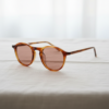 FL41 Rose Tinted Lens Glasses - Tortoise Round TR90 Frame