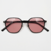 FL41 Rose Tinted Lens Glasses - Black Square TR90 Frame