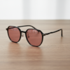 FL41 Rose Tinted Lens Glasses - Black Square TR90 Frame