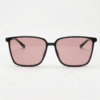 FL41 Rose Tinted Lens Glasses - Glossy Black Square TR90 Frame