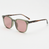 FL41 Rose Tinted Lens Glasses - Olive Green Square TR90 Frame