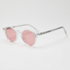 FL41 Rose Tinted Lens Glasses - Clear Geometric TR90 Frame
