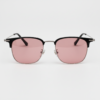 FL41 Rose Tinted Lens Glasses - Silver Browline TR90 Frame