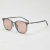 FL41 Rose Tinted Lens Glasses - Transparent Gray Geometric TR90 Frame
